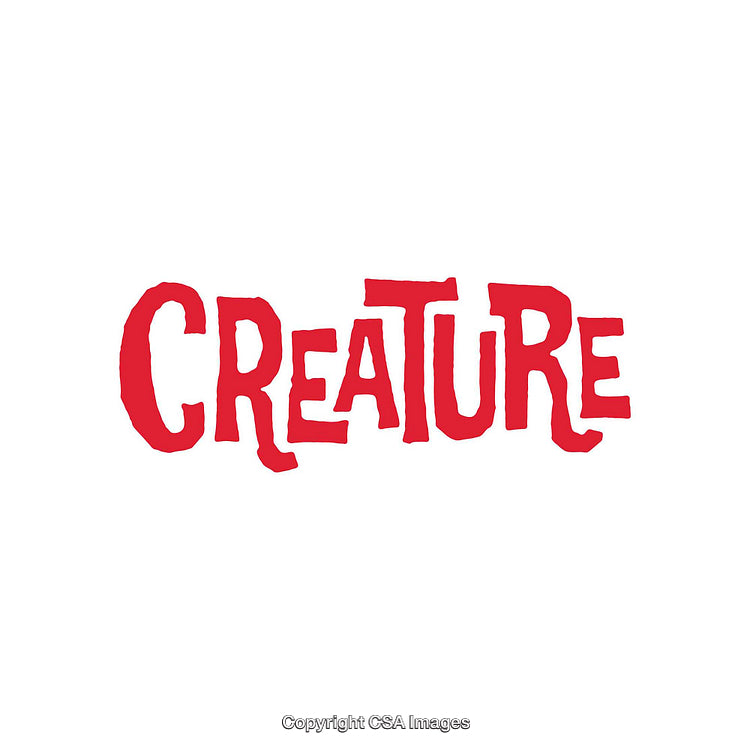 Red Text Logo Featuring 'Creature' in a Unique Typeface