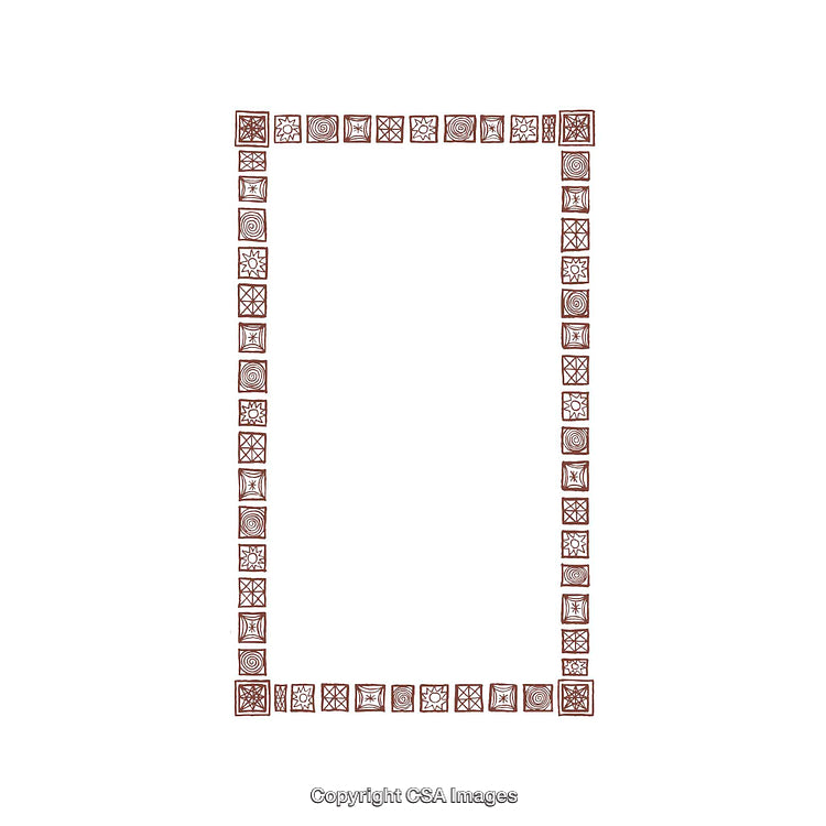 Geometric Patterned Border Framing Open White Space in Symmetrical Layout