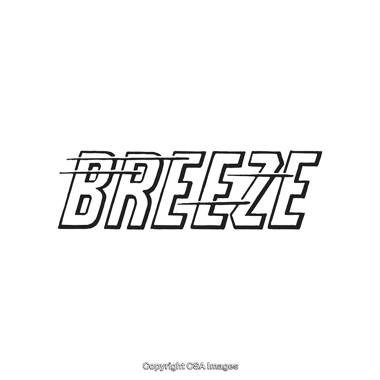 Dynamic Graphic Design of the Word 'Breeze' with Speed Effect Lines