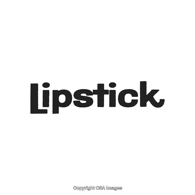 Bold Black Typography Design Featuring the Word Lipstick on White Background