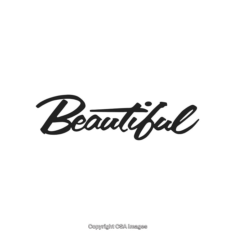 Stylish Handwritten Beautiful Word Art in Elegant Black Calligraphy on White