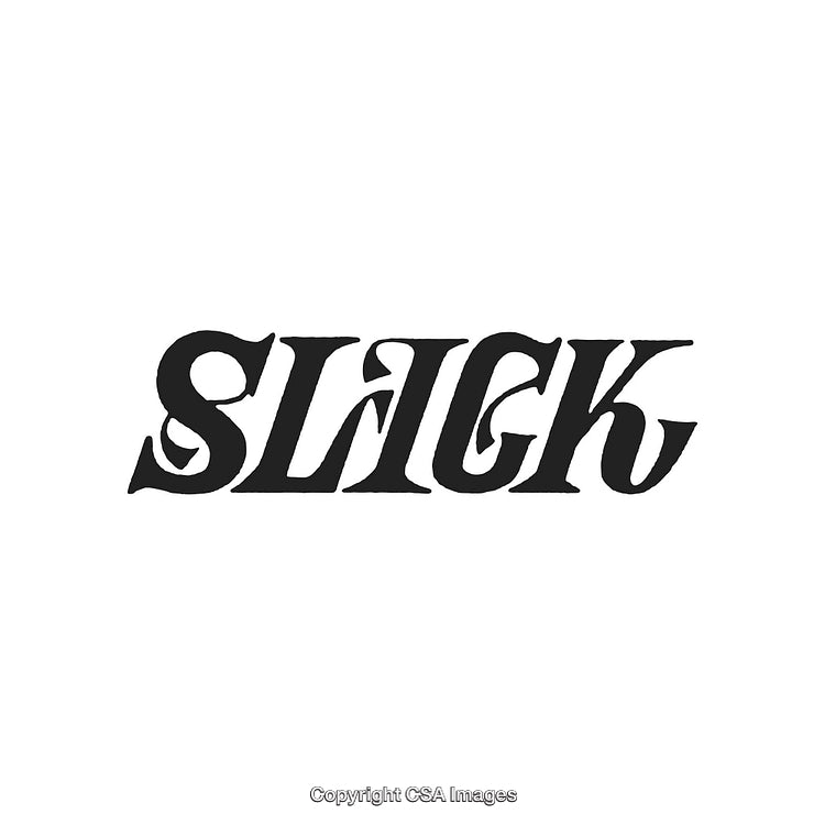 Stylized Black Text Graphic Featuring the Word "Slick" in Bold Font