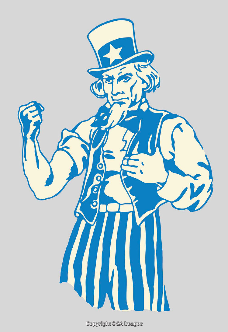 Retro Illustration of Patriotic Symbol with Vintage Colors on Neutral Background