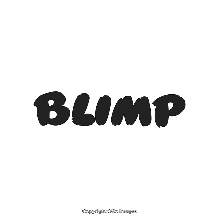 Stylized Black Text Artwork Featuring the Word 'Blimp' in Bold Lettering