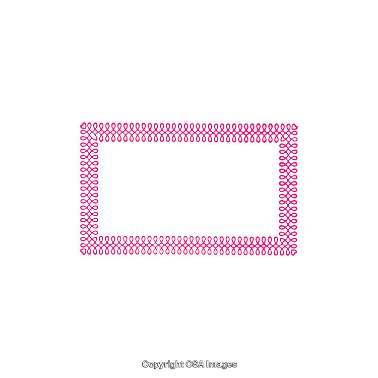 Vibrant Pink Rectangular Frame with Decorative Swirl Border Design