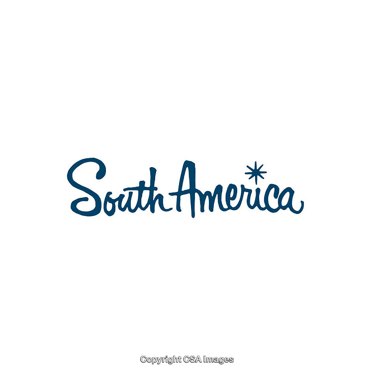 Stylized Minimalistic Blue South America Text With Star Detail