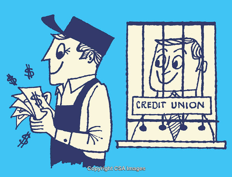 Hand-Drawn Illustration of Money and Credit Union Concept