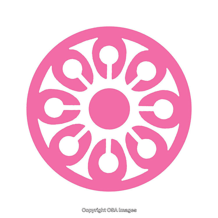 Abstract Pink Circular Shape with Artistic Cutout Design