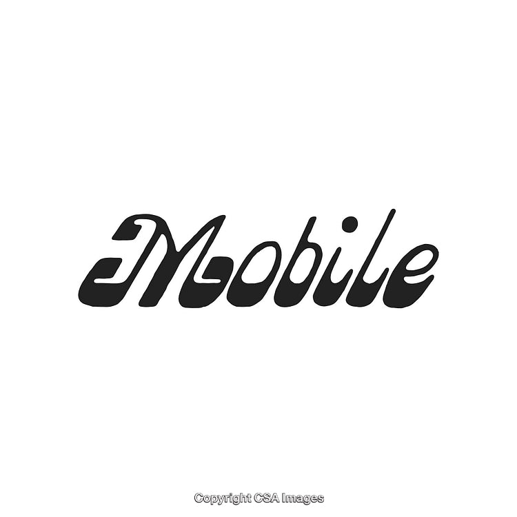 Stylish Typography Design Featuring the Word Mobile in Unique Artistic Fonts