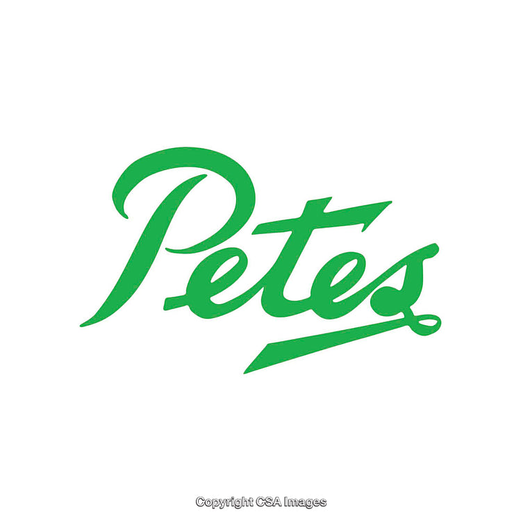 Green Stylish Typography Featuring the Word 'Pete's' on White Background