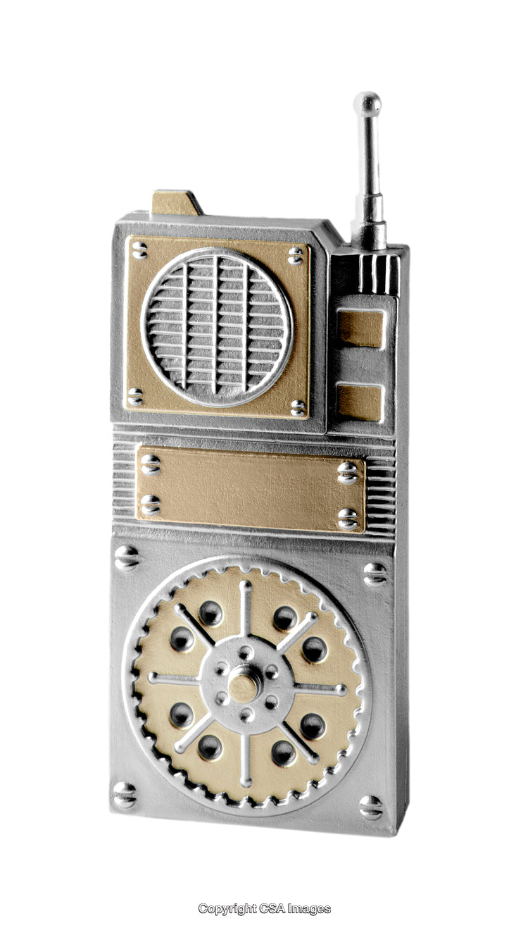 Industrial Style Toy Model With Vintage Gears and Antenna