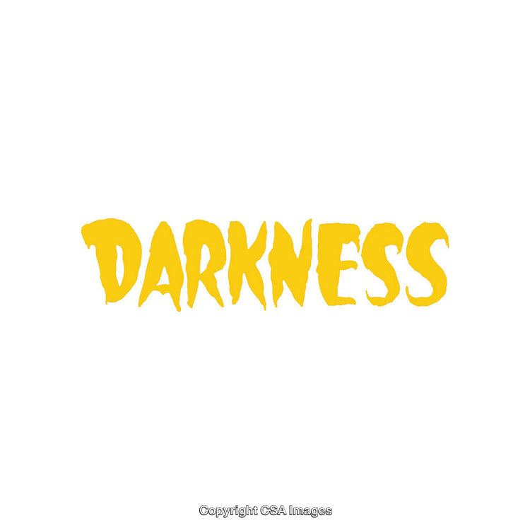 Bright Yellow Typography Depicting Darkness Concept on Blank Background