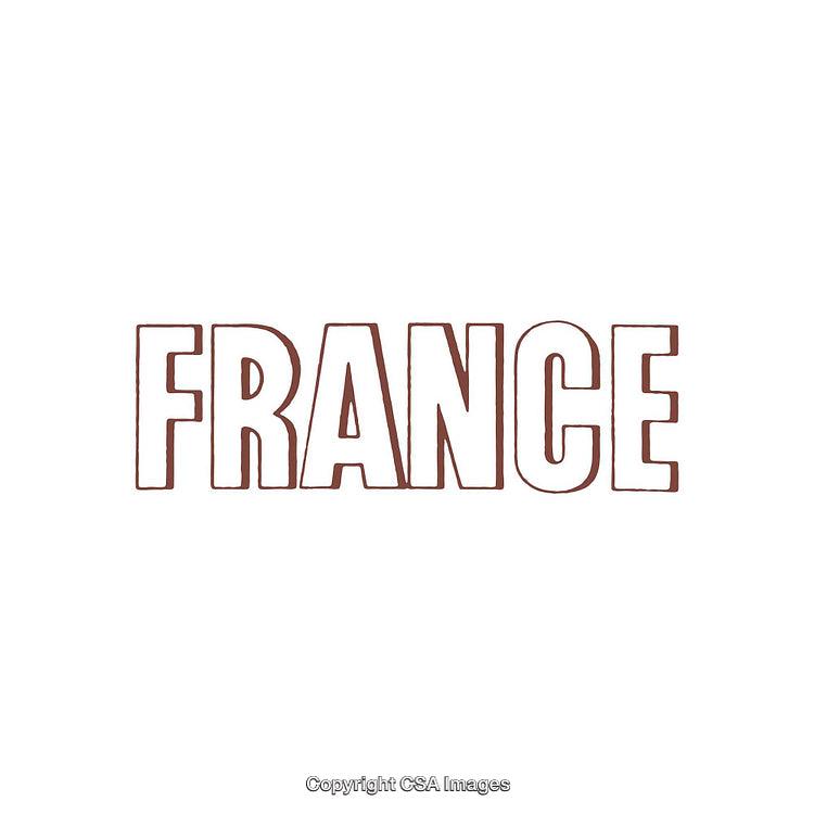 Text Illustration of the Word 'France' in a Vintage Style Design