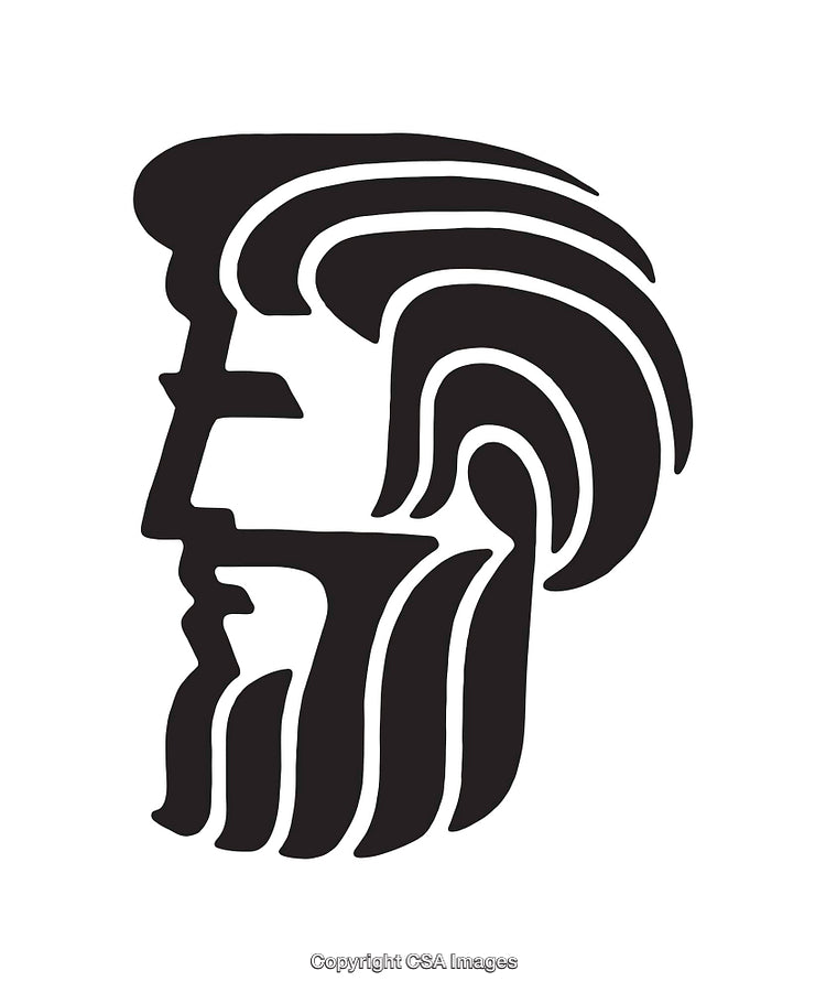 Abstract Black And White Line Art Face Illustration In Modern Style