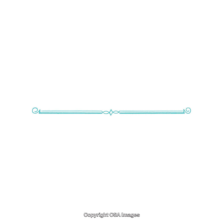 Elegant Turquoise Decorative Line with Delicate Swirls and Ornaments