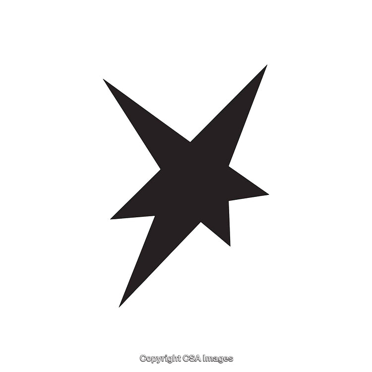Abstract Black Starburst Shape on a White Background