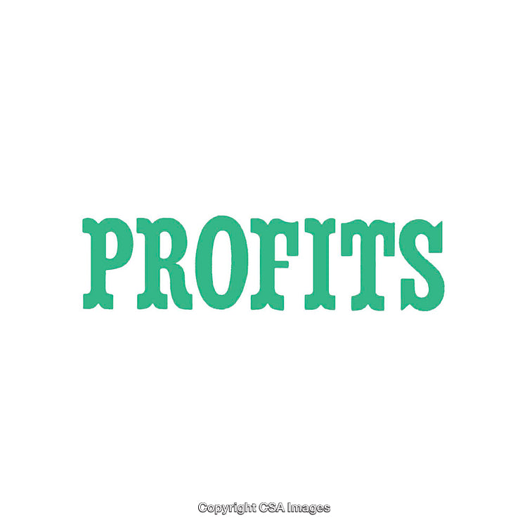 Green Profits Word Illustration Featuring Bold Vintage Typography Design