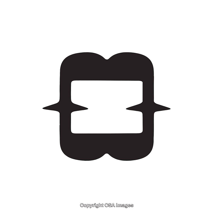 Minimalist Black Letter O Design with Sharp Edges and Symmetrical Layout