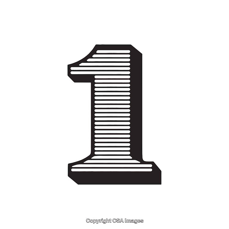 Number One in Modern Minimalist Design with Monochrome Style Illustration