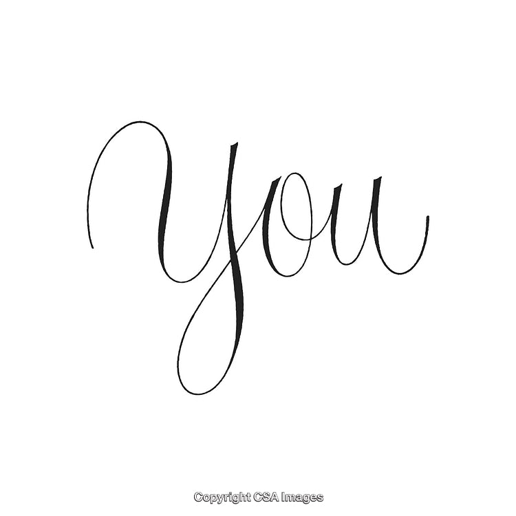 Elegant Handwritten Calligraphy Featuring the Word 'You' in a Minimalist Style