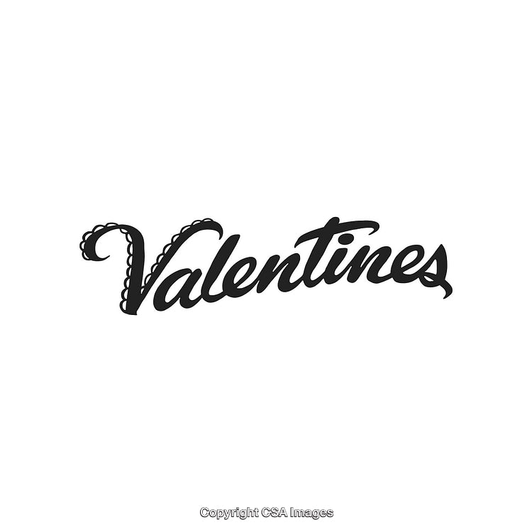 Elegant Handwritten Word 'Valentines' with a Decorative Touch