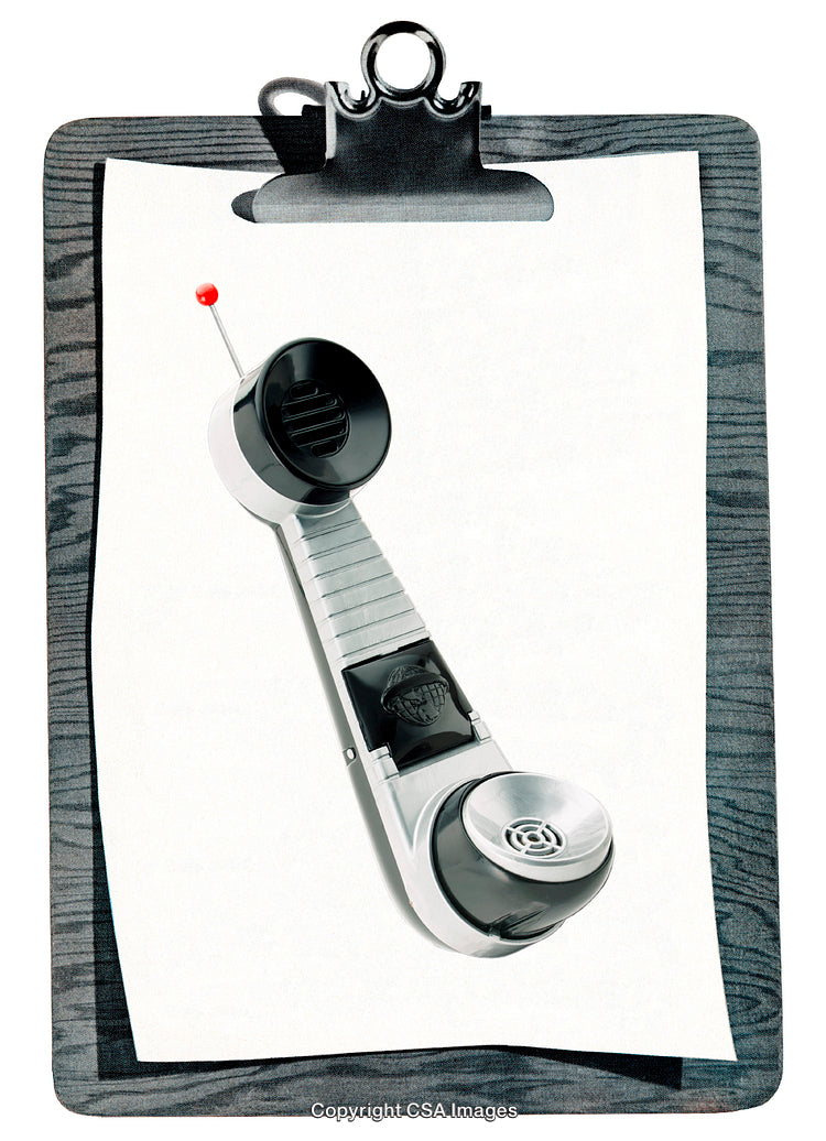 Retro Futuristic Toy Communicator on Clipboard Background