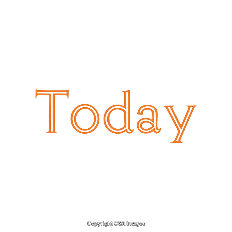 Minimalistic Typographic Design Featuring the Word Today in Bold Orange Text