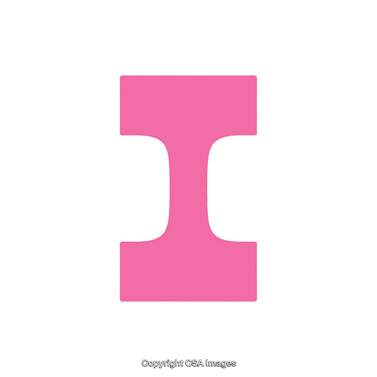 Pink Letter I Symbol Isolated on a Clean White Background
