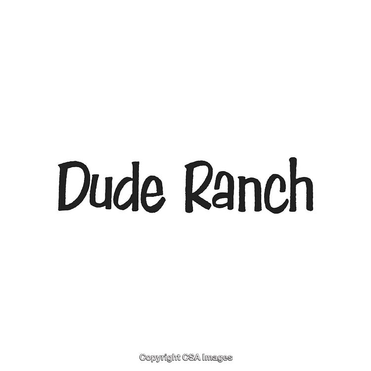 Bold Black Typographic Design Featuring the Text 'Dude Ranch' on White Background