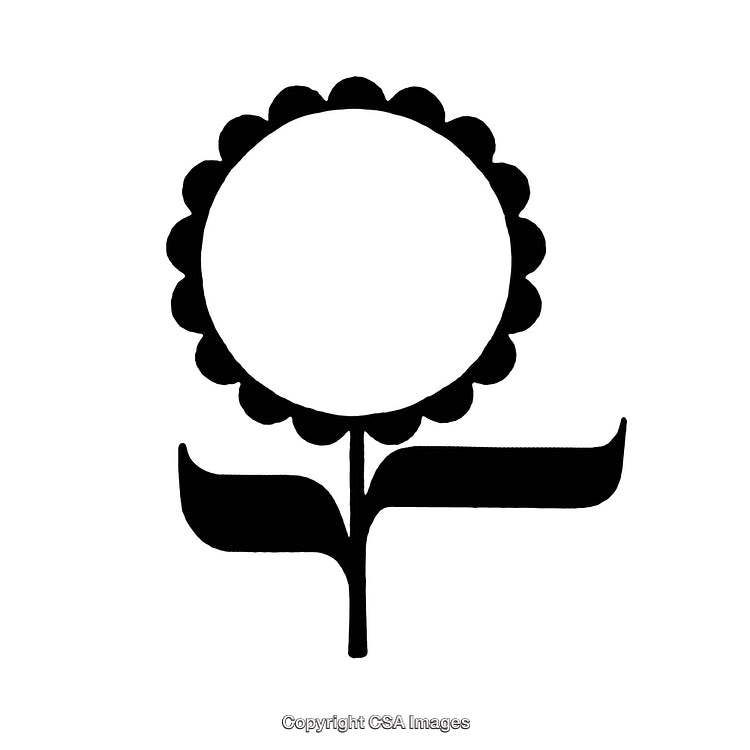 Minimalistic Black and White Floral Icon With Simple Design