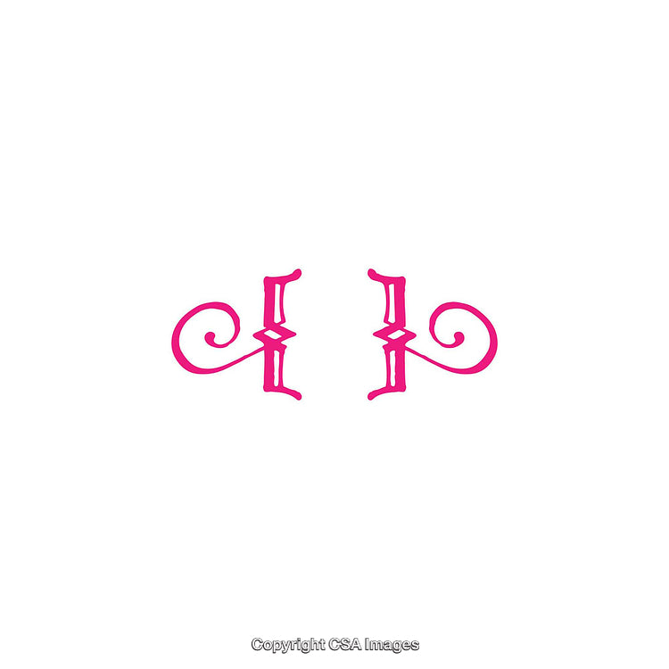 Pink Ornamental Letter Design with Elegant Symmetrical Style