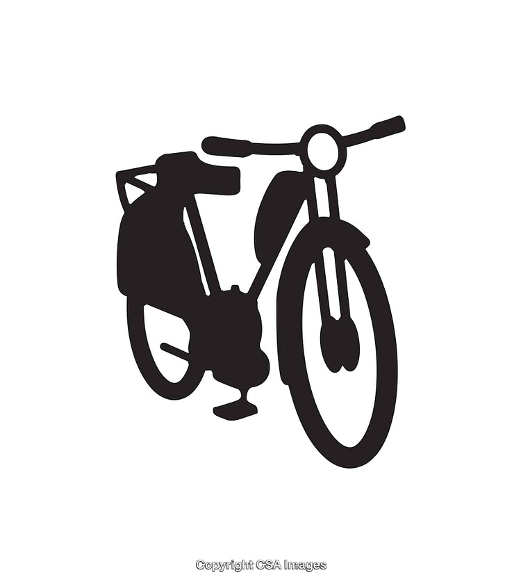 Vintage Bicycle Silhouette Icon in Bold Black Design on White Background