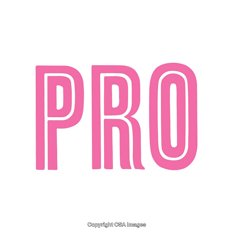 Bold Typography Featuring the Word Pro in Vibrant Pink on White