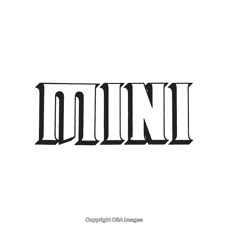 Stylized Typographic Design Featuring the Word 'Mini' in Bold Lettering