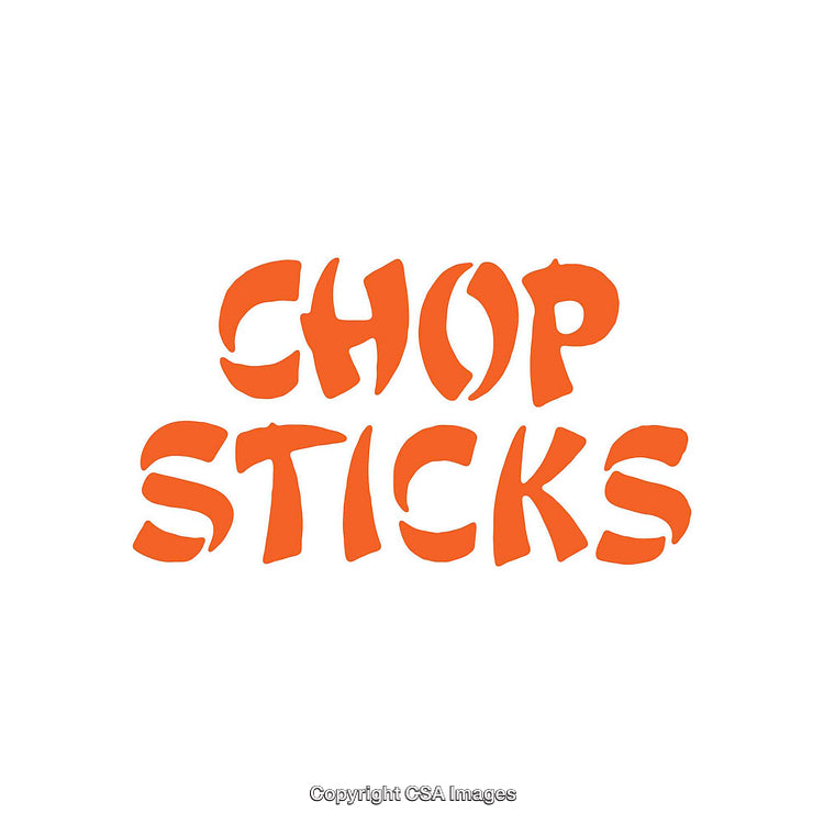 Bold Orange Text Design Featuring Phrase 'Chop Sticks' on White Background