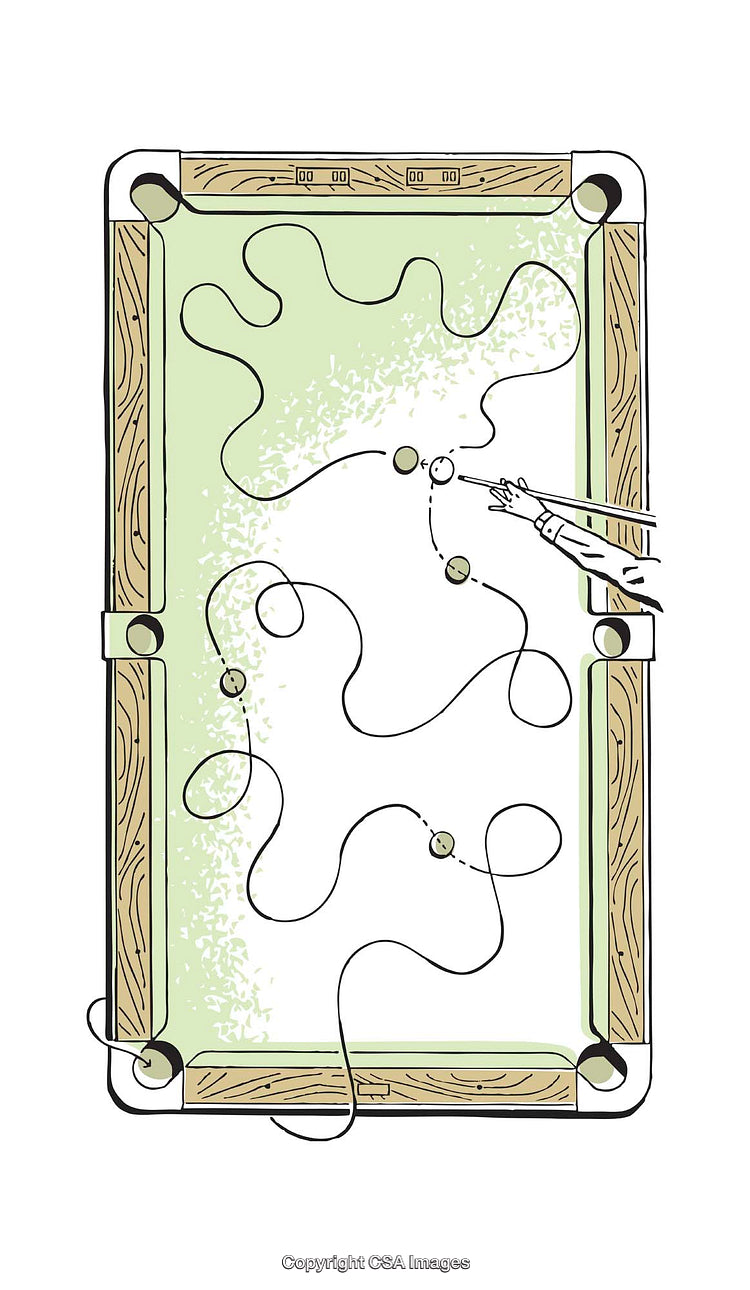 Creative Illustration of Billiard Table Technique With a Playful Artistic Approach