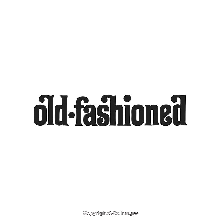 Vintage Typography Reading the Words Old Fashioned on White Background