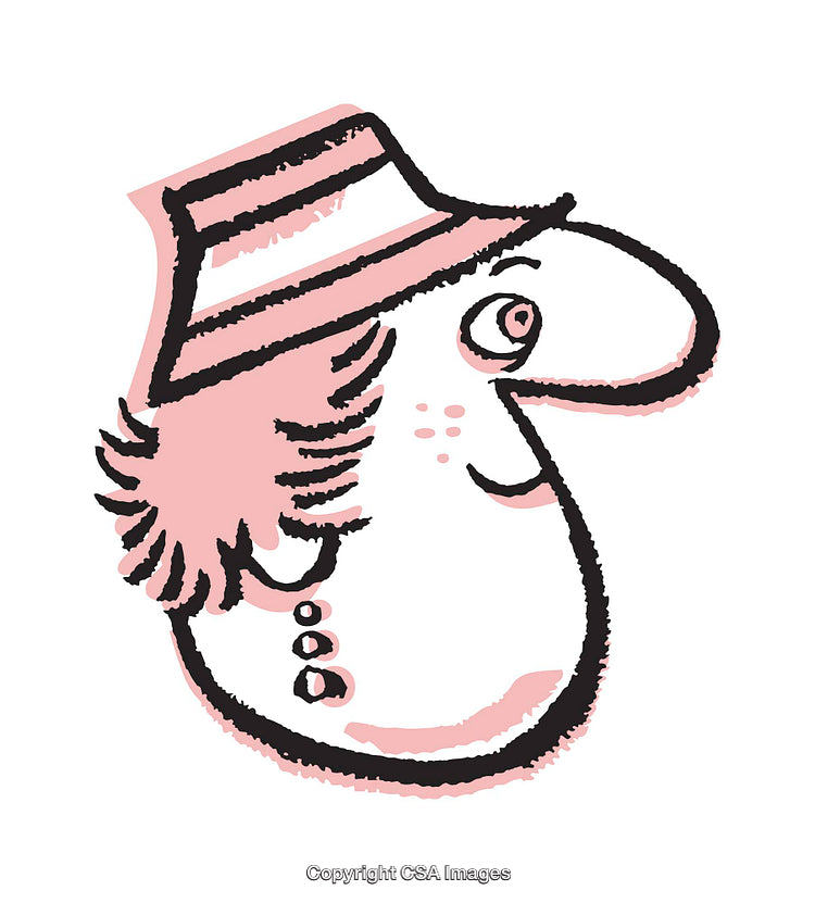 Whimsical Illustration of a Character with Hat and Artistic Details