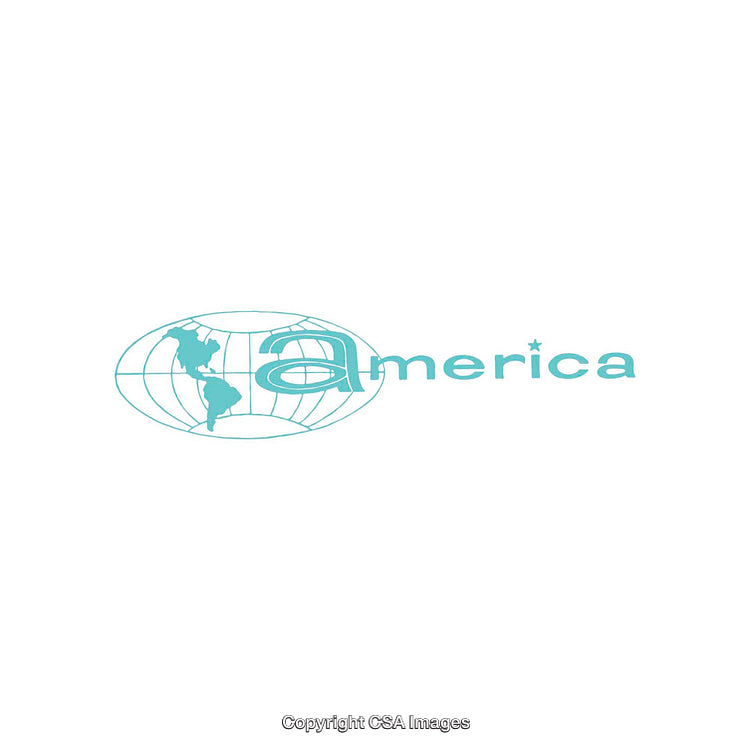 Minimalistic Blue Logo Design Featuring America and Globe Icon