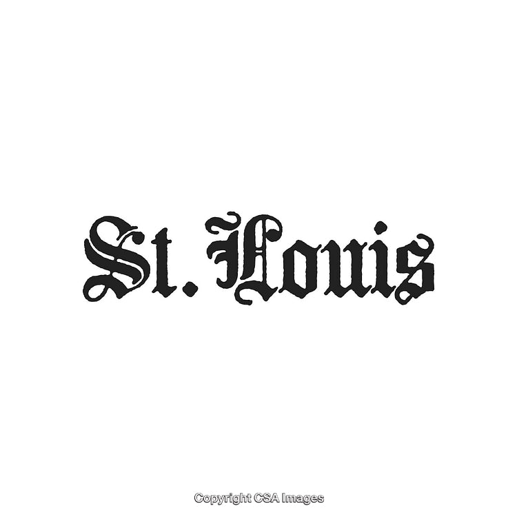 Decorative St. Louis Typography in Vintage Blackletter Design