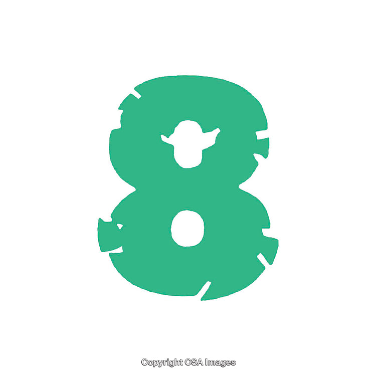 Creative Design of the Number 8 in Vibrant Green Color