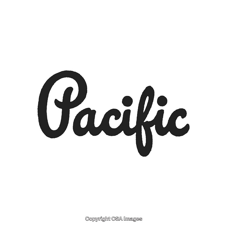 Handwritten Pacific Text Logo in Black on a White Background