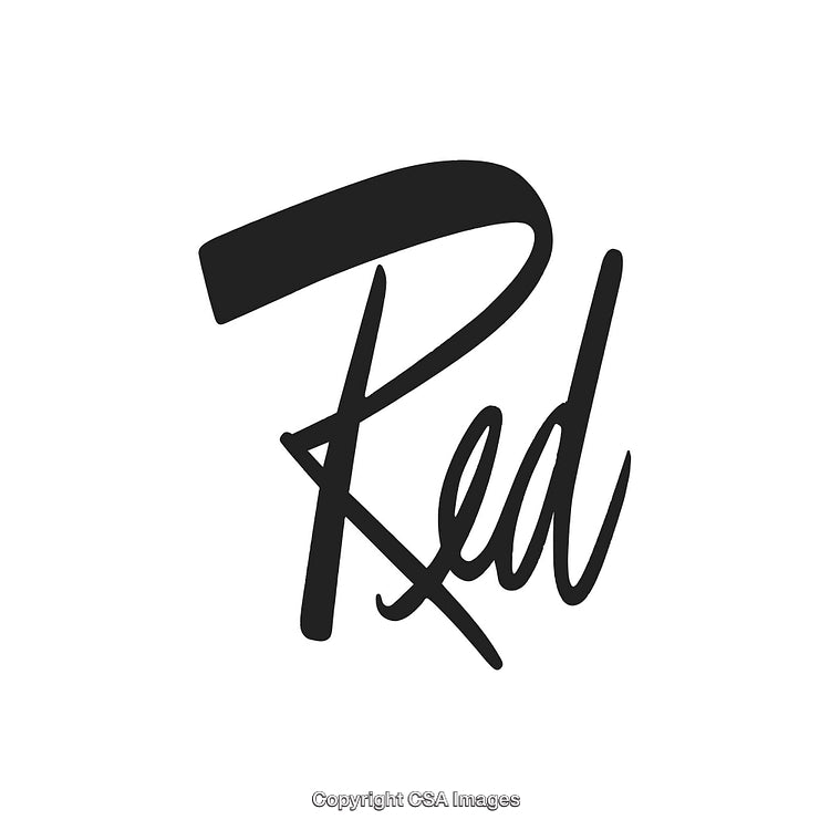 Stylized Handwritten Logotype Illustration Featuring the Word 'Red'