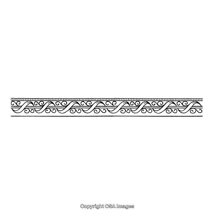 Ornamental Black and White Border with Decorative Swirl Patterns