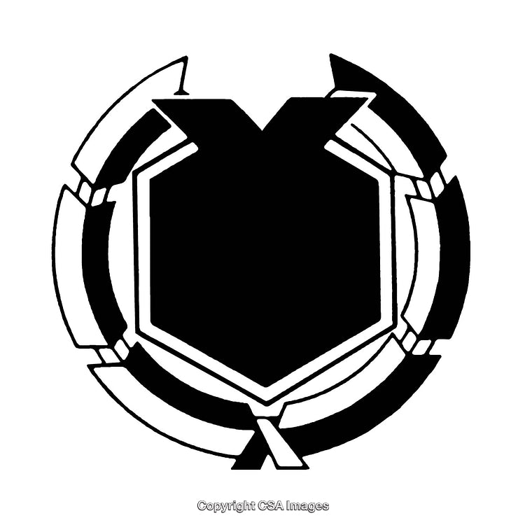 Black and White Geometric Shield Border Design