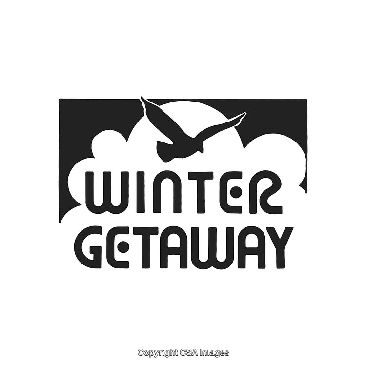 Winter Getaway Logo with Bird and Minimalist Design Elements