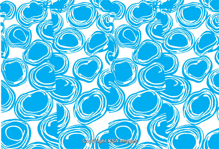 Abstract Blue Pattern with Organic Circular Shapes on White Background