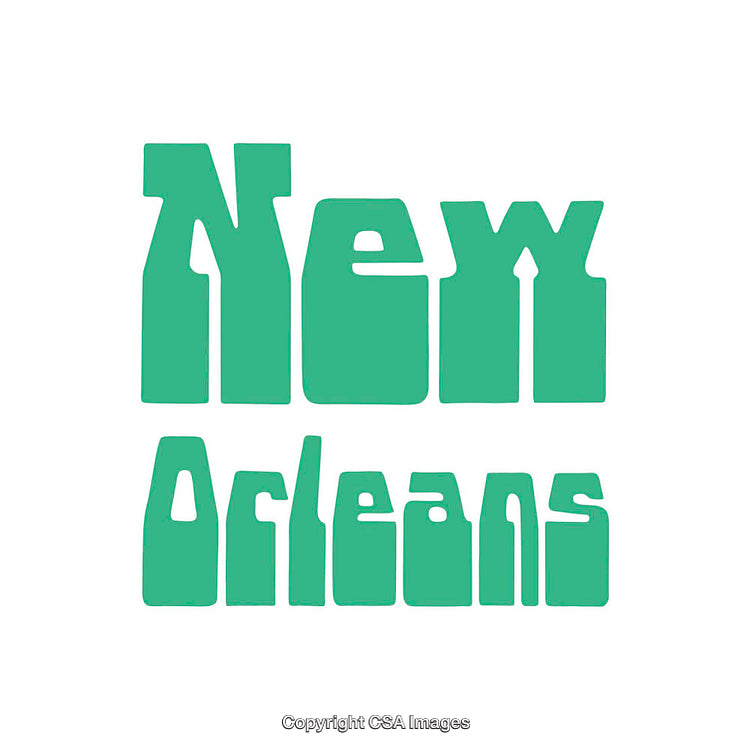 Abstract Green New Orleans Text in Creative Block Font Style