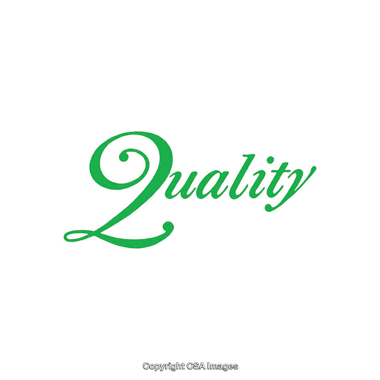 Elegant Green Calligraphy Emphasizing the Concept of Quality and High Standards