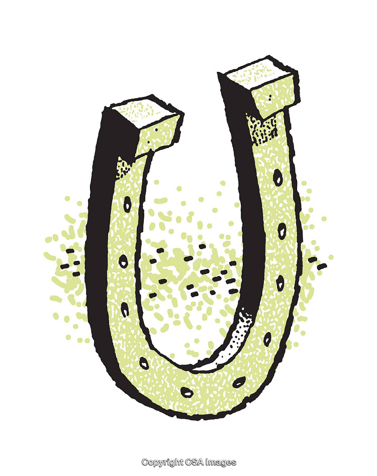 Stylized Illustration of a Horseshoe With Textured Artistic Design